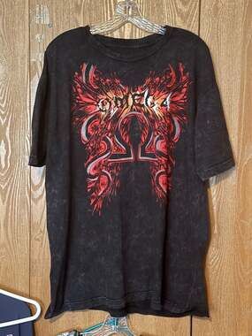 Omega Red Graphic Mineral Wash Short Sleeve T-Shirt